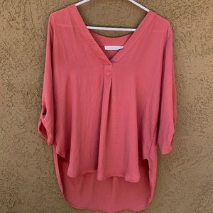 Lush Coral Pink High-Low Top